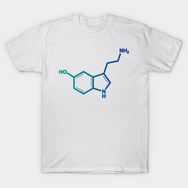 Serotonin - Blue T-Shirt by ScienceCorner